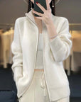 Elegante Strickjacke mit hohem Kragen 7