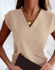 Elegante Damenbluse mit V-Ausschnitt aus Atmungsaktivem Material – Perfekt für Festliche Anlässe und Sommeroutfits 2