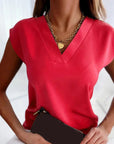 Elegante Damenbluse mit V-Ausschnitt aus Atmungsaktivem Material – Perfekt für Festliche Anlässe und Sommeroutfits 3