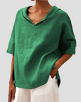 Elegante V-Ausschnitt Damenbluse für jeden Anlass 0