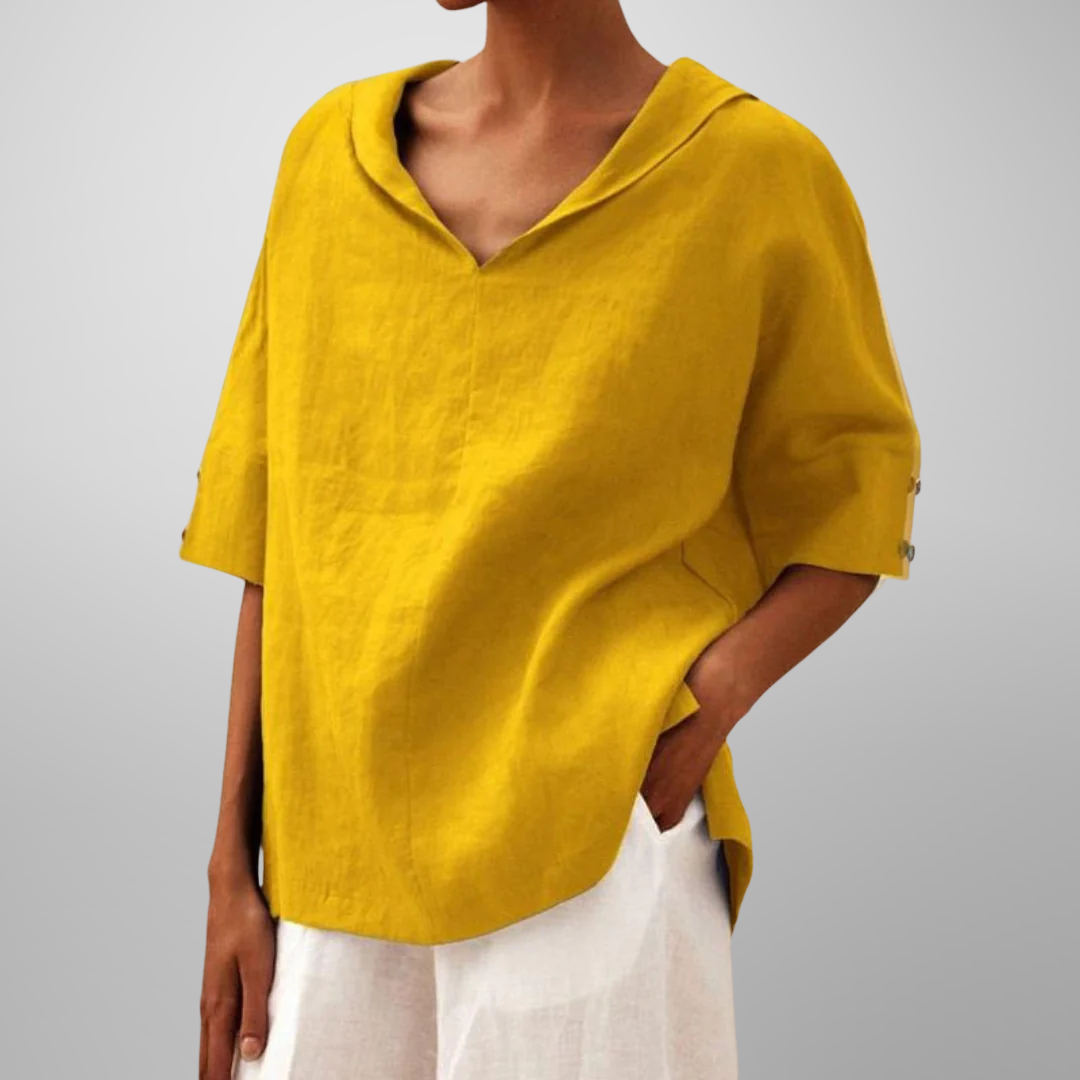 Elegante V-Ausschnitt Damenbluse für jeden Anlass 1
