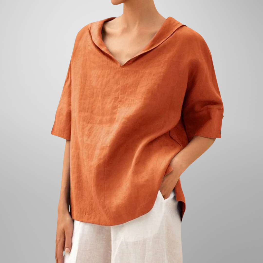 Elegante V-Ausschnitt Damenbluse für jeden Anlass 2