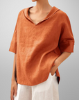Elegante V-Ausschnitt Damenbluse für jeden Anlass 2