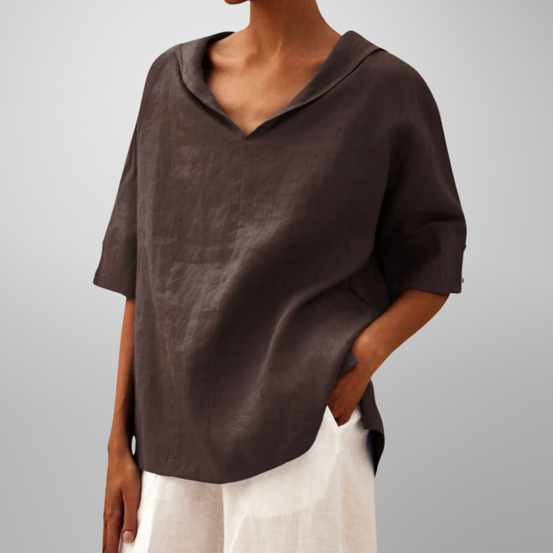 Elegante V-Ausschnitt Damenbluse für jeden Anlass 3
