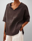 Elegante V-Ausschnitt Damenbluse für jeden Anlass 3