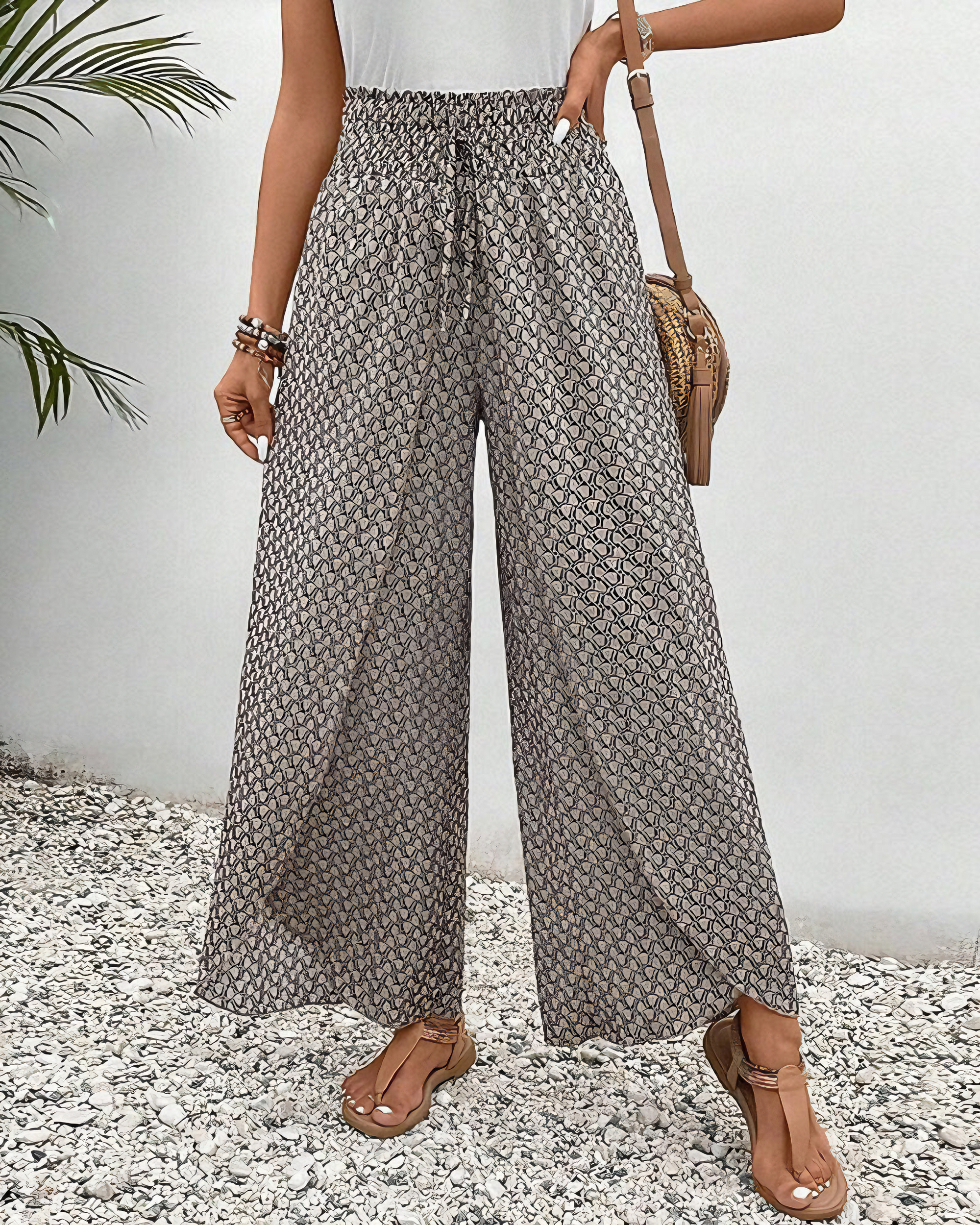 Elegante Weite Hose mit Fließendem Schnitt 0