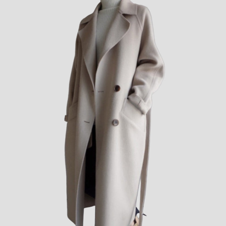 Eleganter Beige Trenchcoat mit Taillengürtel 0