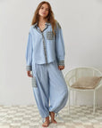 Eleganter Damen Pyjama Lang für Entspannte Nächte 7