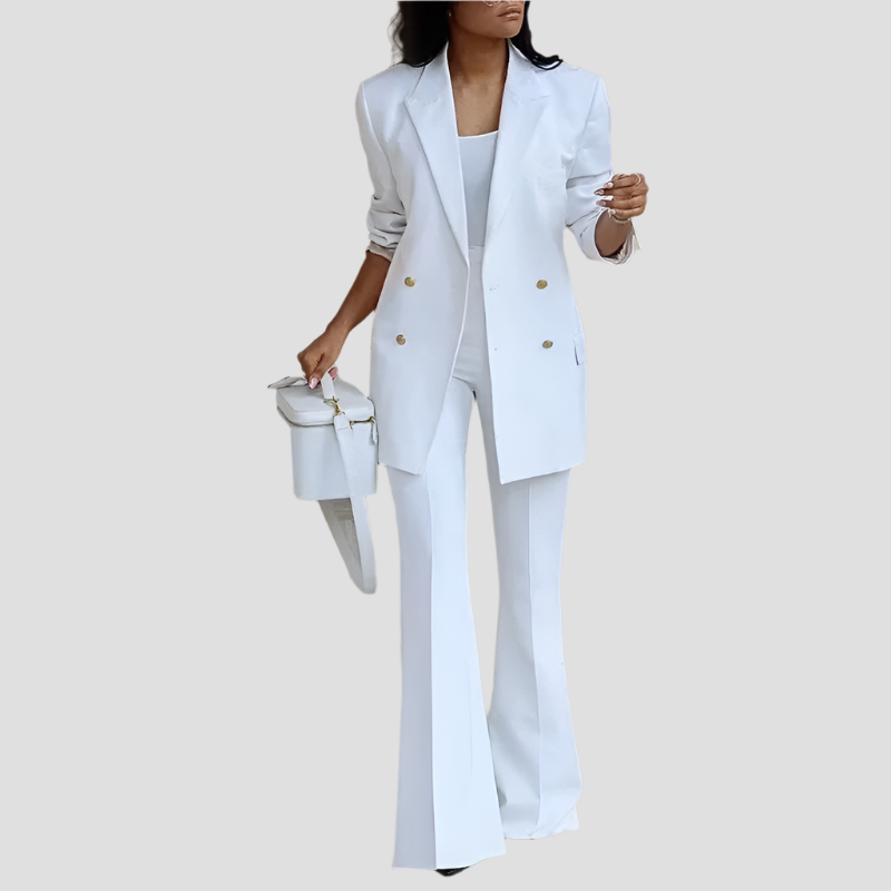 Eleganter Damenanzug mit Blazer und Ausgestellten Hosen für Festliche Anlässe 1