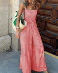 Eleganter Gingham Jumpsuit mit Weitem Bein 2