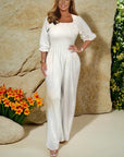 Eleganter Jumpsuit mit Hoch Taillierung und Langen Ärmeln für Festliche Anlässe 3