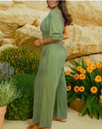 Eleganter Jumpsuit mit Hoch Taillierung und Langen Ärmeln für Festliche Anlässe 9