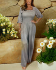 Eleganter Jumpsuit mit Hoch Taillierung und Langen Ärmeln für Festliche Anlässe 10