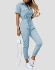 Eleganter Schwarzer Jumpsuit mit Verstellbarem Tailleband für Festliche Anlässe 1