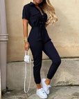 Eleganter Schwarzer Jumpsuit mit Verstellbarem Tailleband für Festliche Anlässe 5