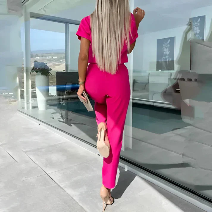 Eleganter Jumpsuit mit Taillengürtel für Anlässe 2