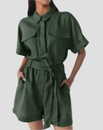 Eleganter Jumpsuit mit Taillengürtel für Sommernächte 0