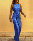 Eleganter V-Ausschnitt Jumpsuit mit taillierter Passform für Hochzeiten und festliche Anlässe 4