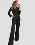 Eleganter taillierter Jumpsuit aus dehnbarem Stoff für feminine Silhouette 1