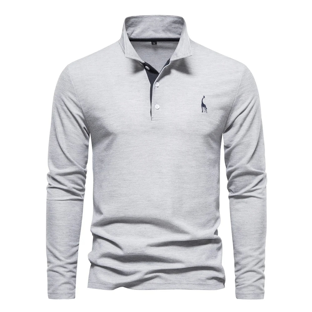 Eleganter Langarm-Polo mit Knopfdesign 2
