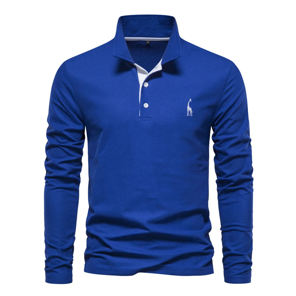 Eleganter Langarm-Polo mit Knopfdesign 3