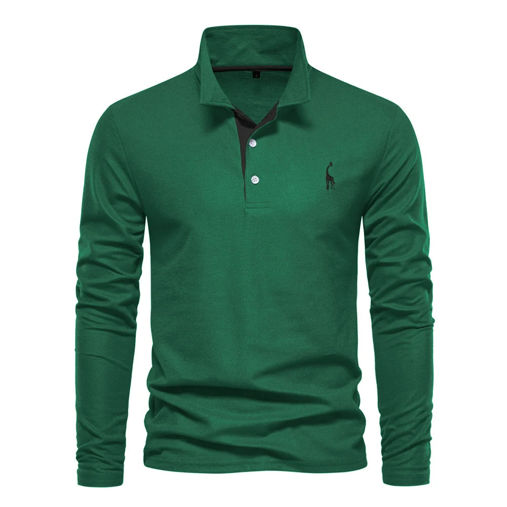 Eleganter Langarm-Polo mit Knopfdesign 4