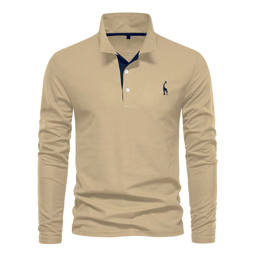 Eleganter Langarm-Polo mit Knopfdesign 5