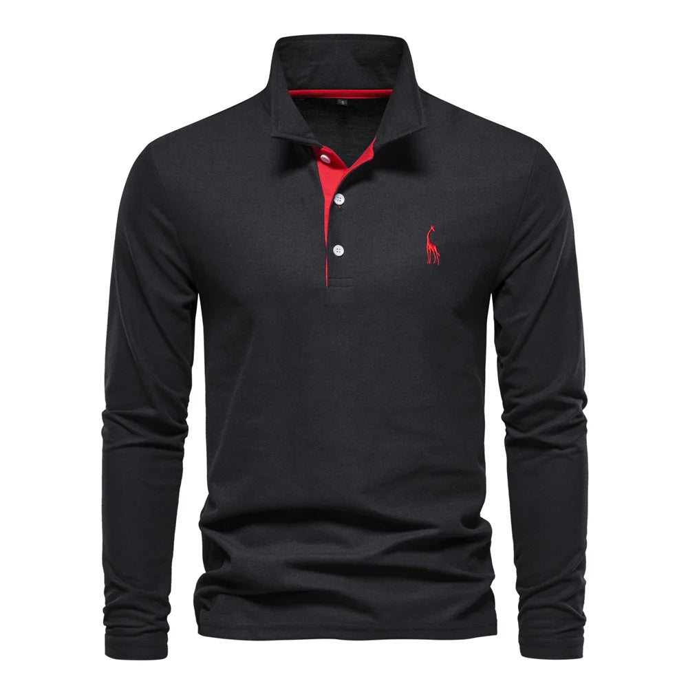 Eleganter Langarm-Polo mit Knopfdesign 6