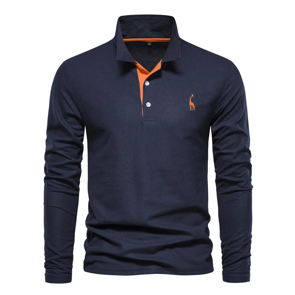 Eleganter Langarm-Polo mit Knopfdesign 7