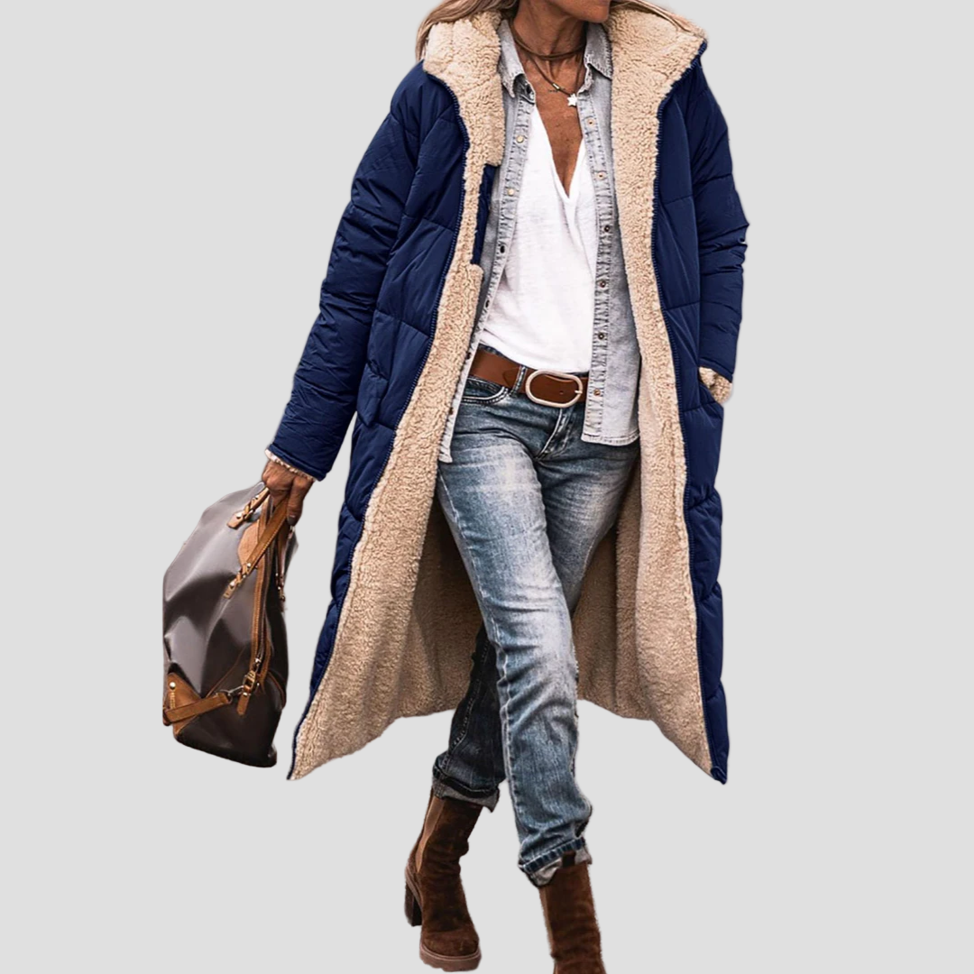 Eleganter Langer Damenmantel für Wintertage 0