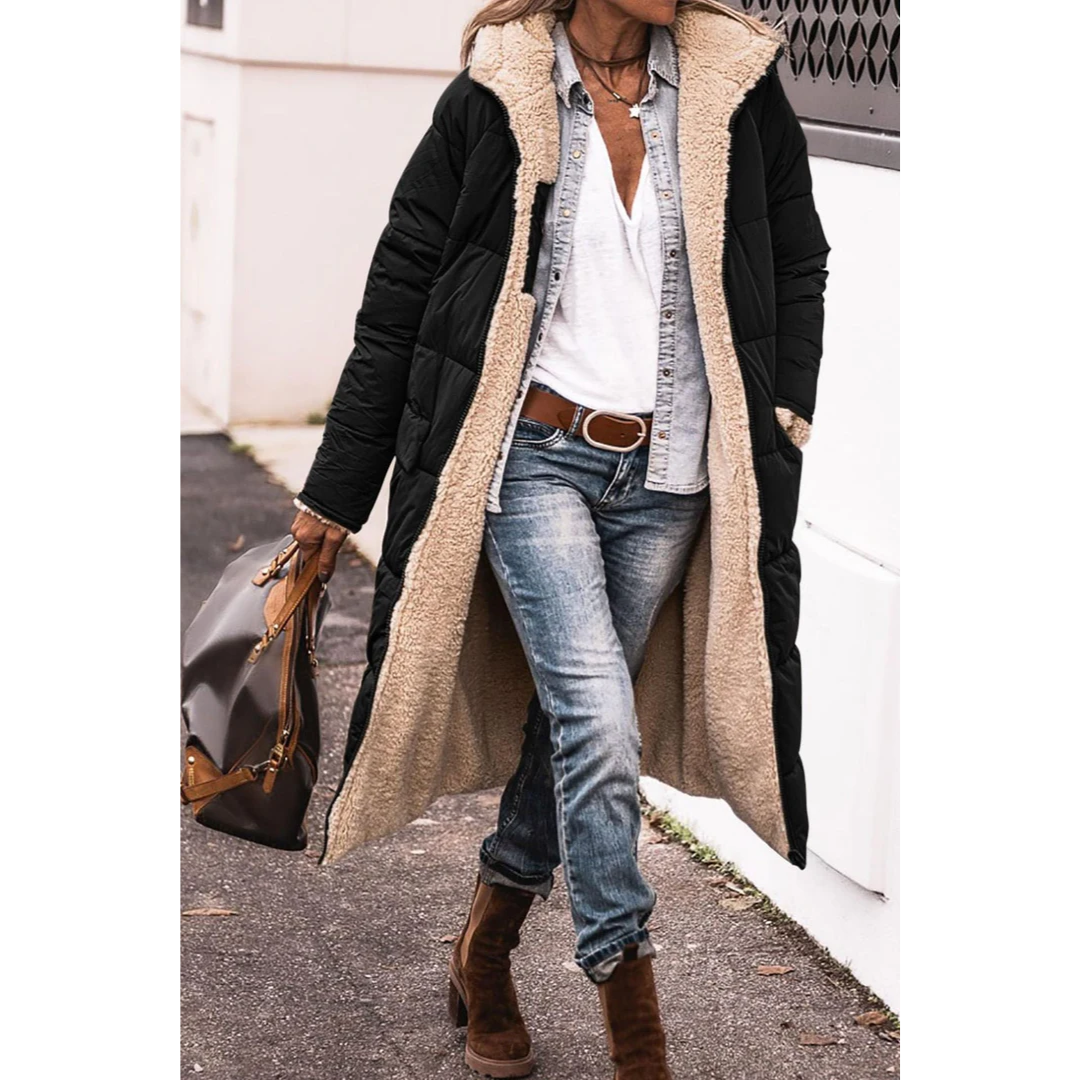 Eleganter Langer Damenmantel für Wintertage 3