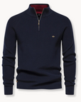 Eleganter Pullover mit Stehkragen und Zip 0