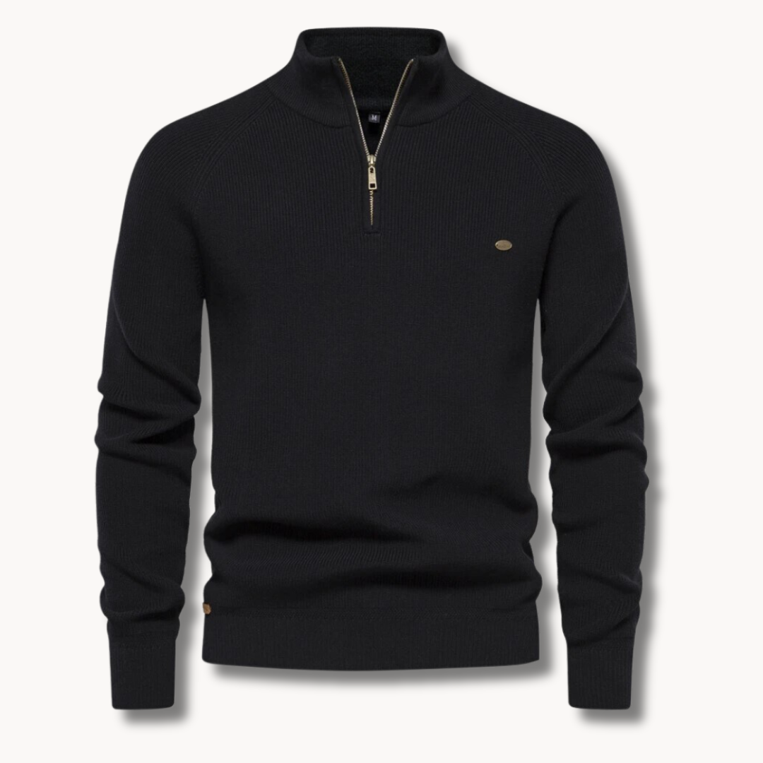 Eleganter Pullover mit Stehkragen und Zip 1