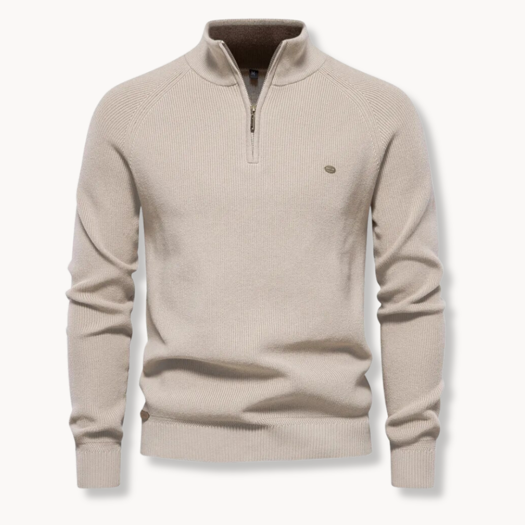 Eleganter Pullover mit Stehkragen und Zip 2