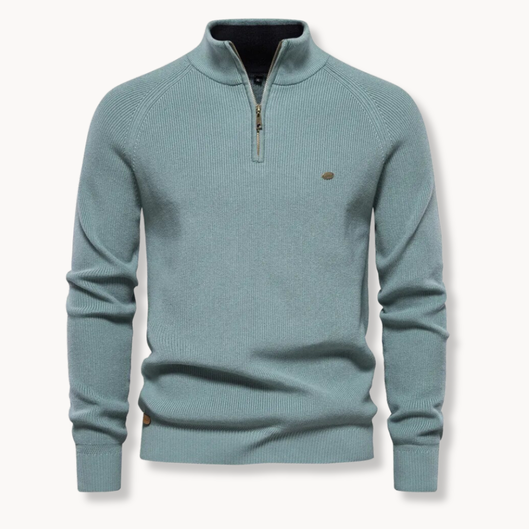 Eleganter Pullover mit Stehkragen und Zip 3