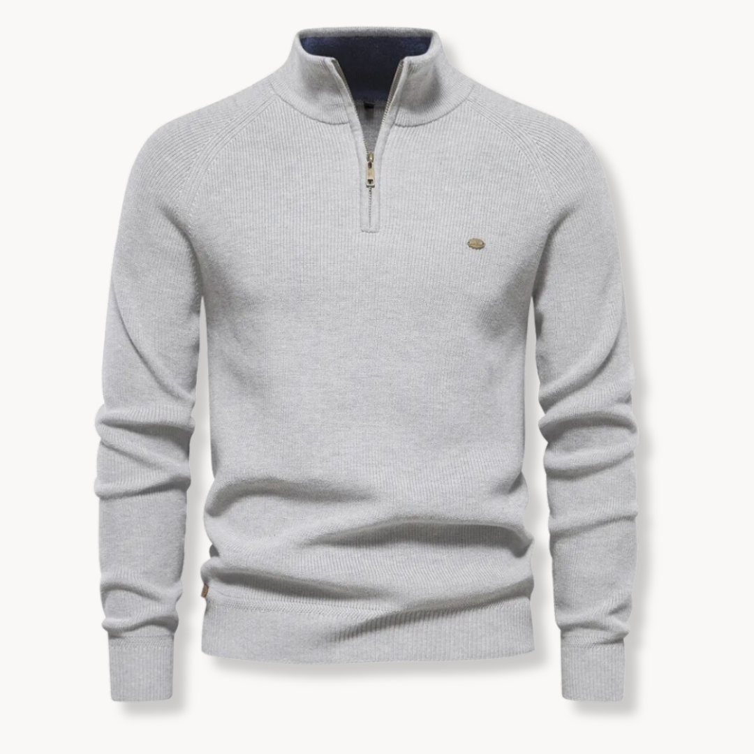 Eleganter Pullover mit Stehkragen und Zip 4