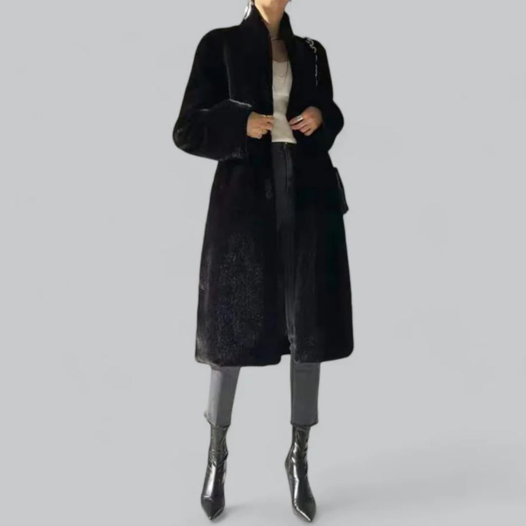 Eleganter Schwarzer Trenchcoat für Wintertage 1