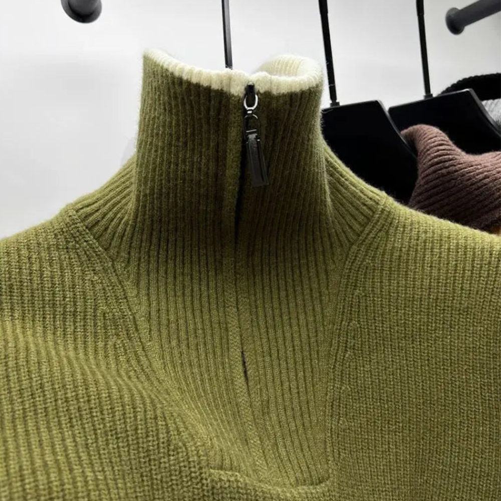 Eleganter Stehkragenpullover mit Reißverschluss 5