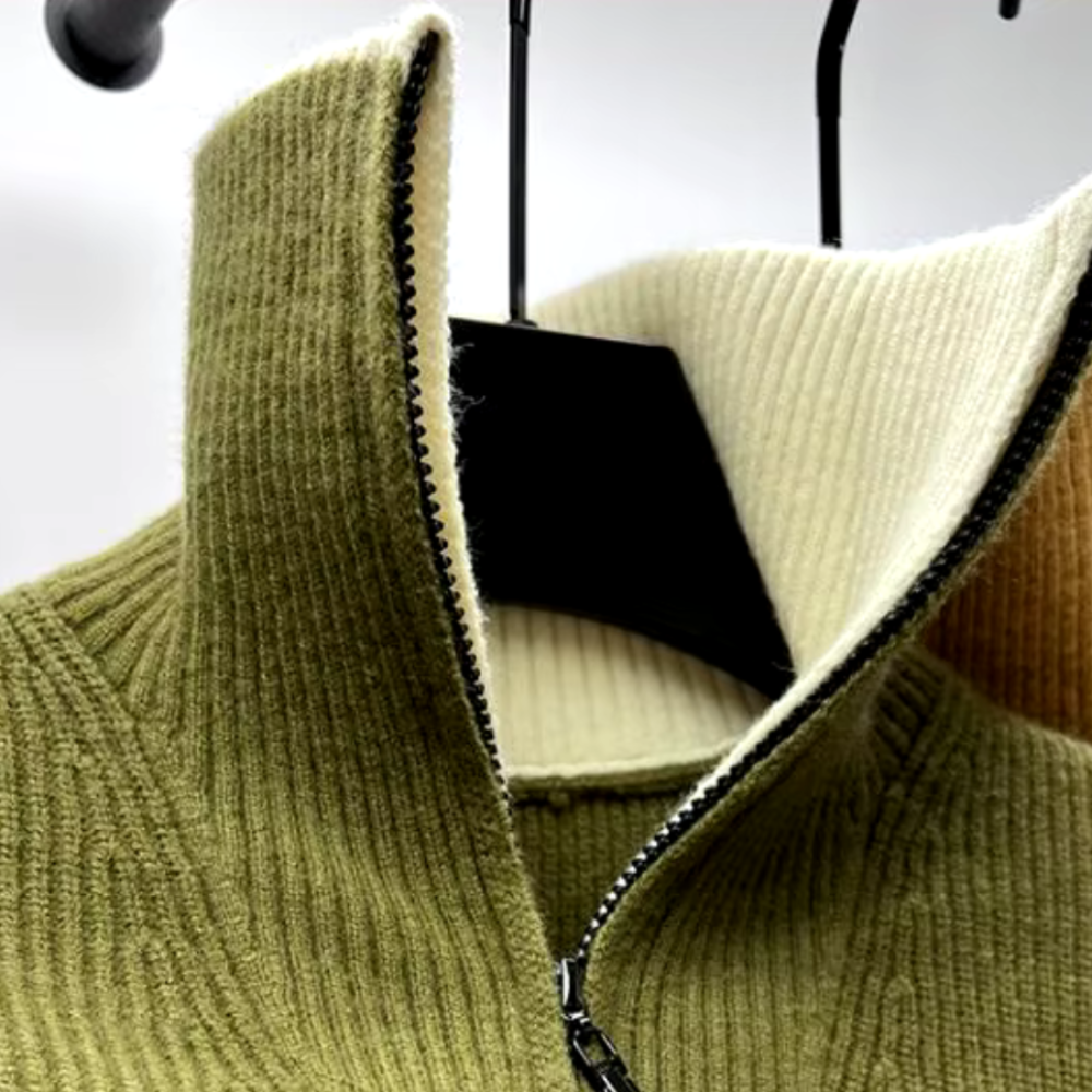 Eleganter Stehkragenpullover mit Reißverschluss 6