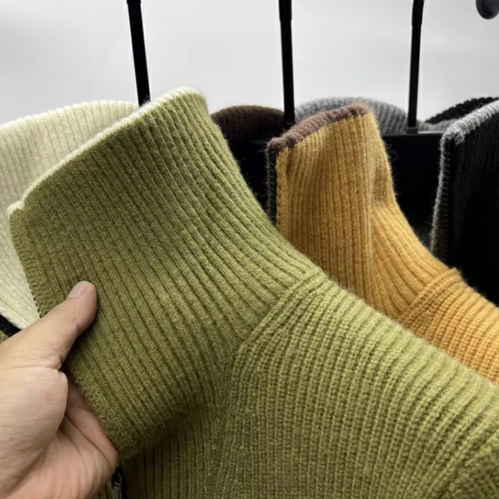 Eleganter Stehkragenpullover mit Reißverschluss 7