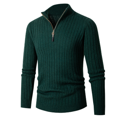 Eleganter Strickpullover mit Halbreißverschluss für Stil 1