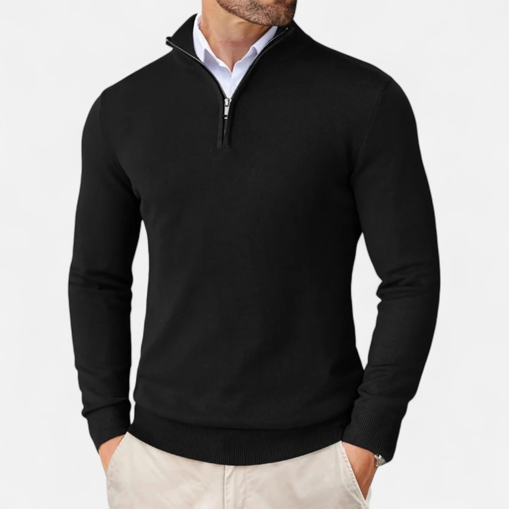 Eleganter Strickpullover mit Reißverschluss für Stilbewusste 0