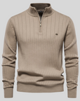 Eleganter Strickpullover mit halbem Reißverschluss 1