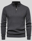 Eleganter Strickpullover mit halbem Reißverschluss 2