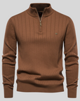 Eleganter Strickpullover mit halbem Reißverschluss 3