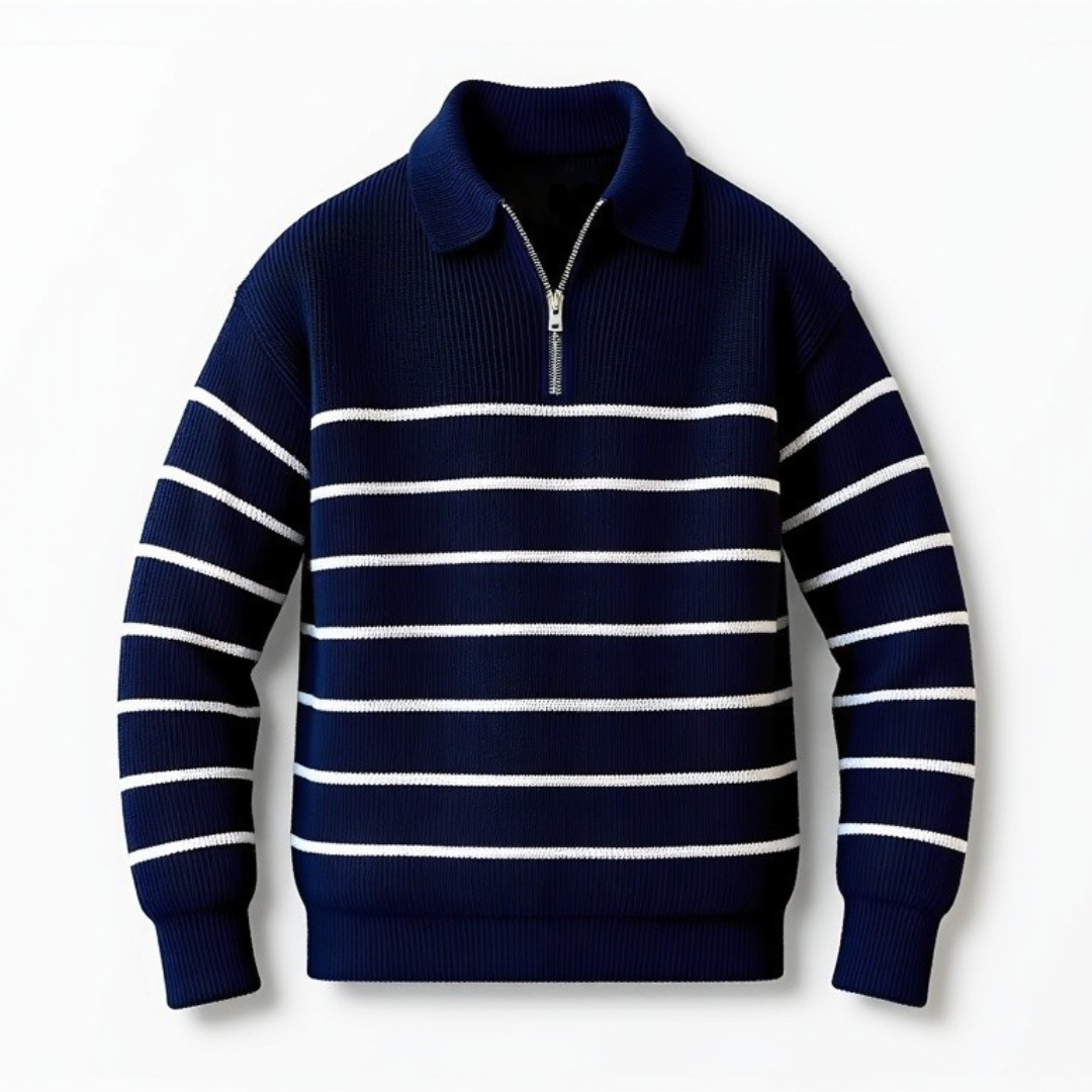 Eleganter Strickpullover mit zeitlosem Streifenmuster 0