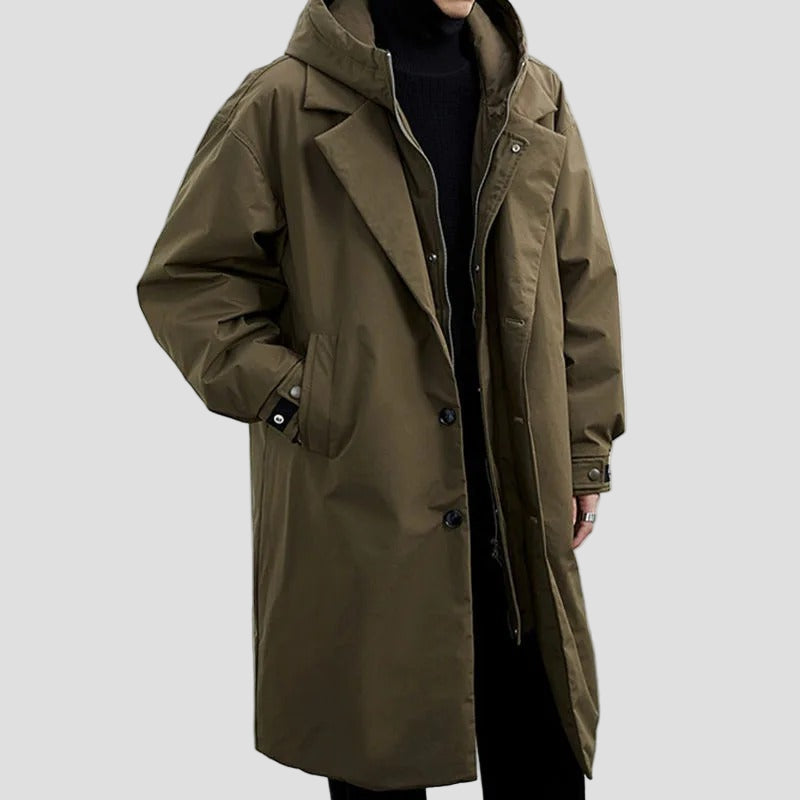 Eleganter Trenchcoat mit Puffer-Design für kalte Tage 0
