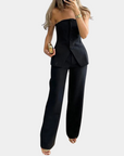 Eleganter Zweiteiler Damen Set für Festliche Anlässe – Hoch taillierte Hosen und Tube-Top 5