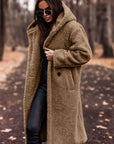 Eleganter langer Wintermantel mit Kapuze 4