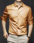 Elegantes Bügelfreies Herrenhemd aus atmungsaktiver Baumwolle – Slim Fit in verschiedenen Farben 9